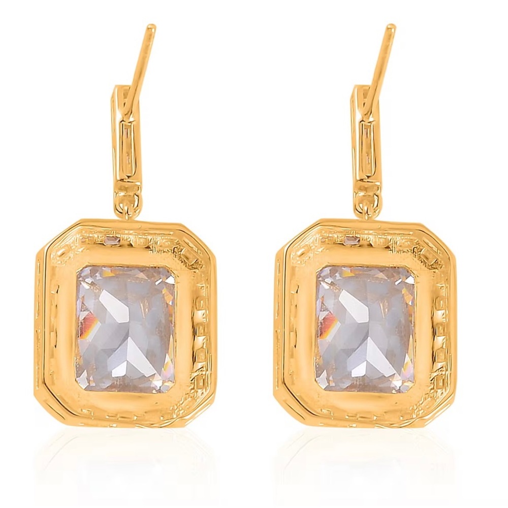 Lustro Stella Finest CZ Earrings in Vermeil Yellow Gold Over Sterling Silver - Picture 5 of 6